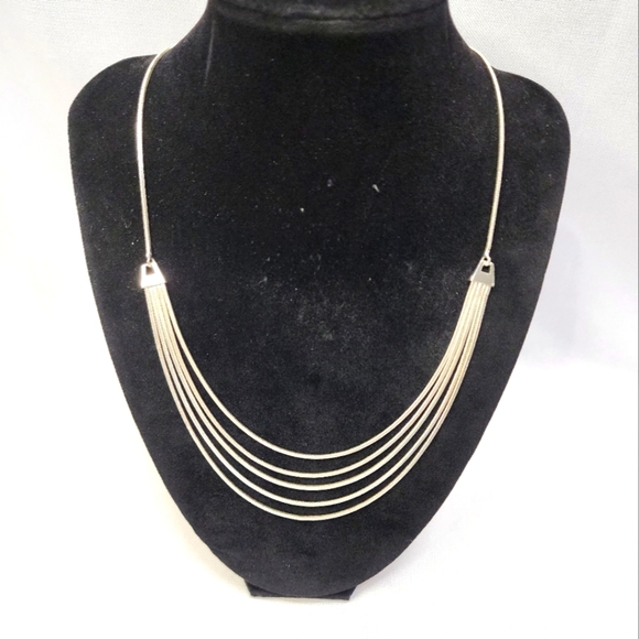 Apostrophe Multi-Strand Silver Necklace - Picture 1 of 7